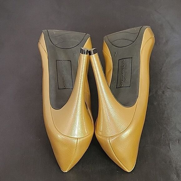 CHRISTIAN SIRIANO GOLD HIGH HEEL STILETTOS PUMP SHOES - Picture 12 of 14